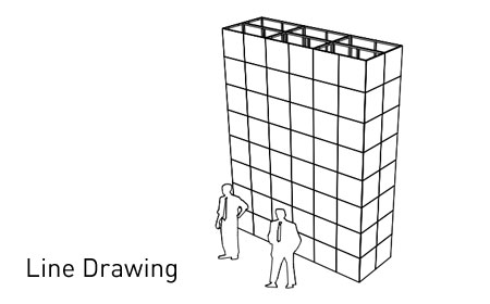 Tower H Line Drawing